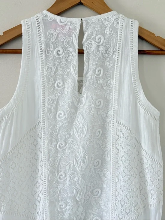 Lilly Pulitzer Ginny Shift Dress White XS Sleeveless Lace Cotton Embroidered - Picture 9 of 15